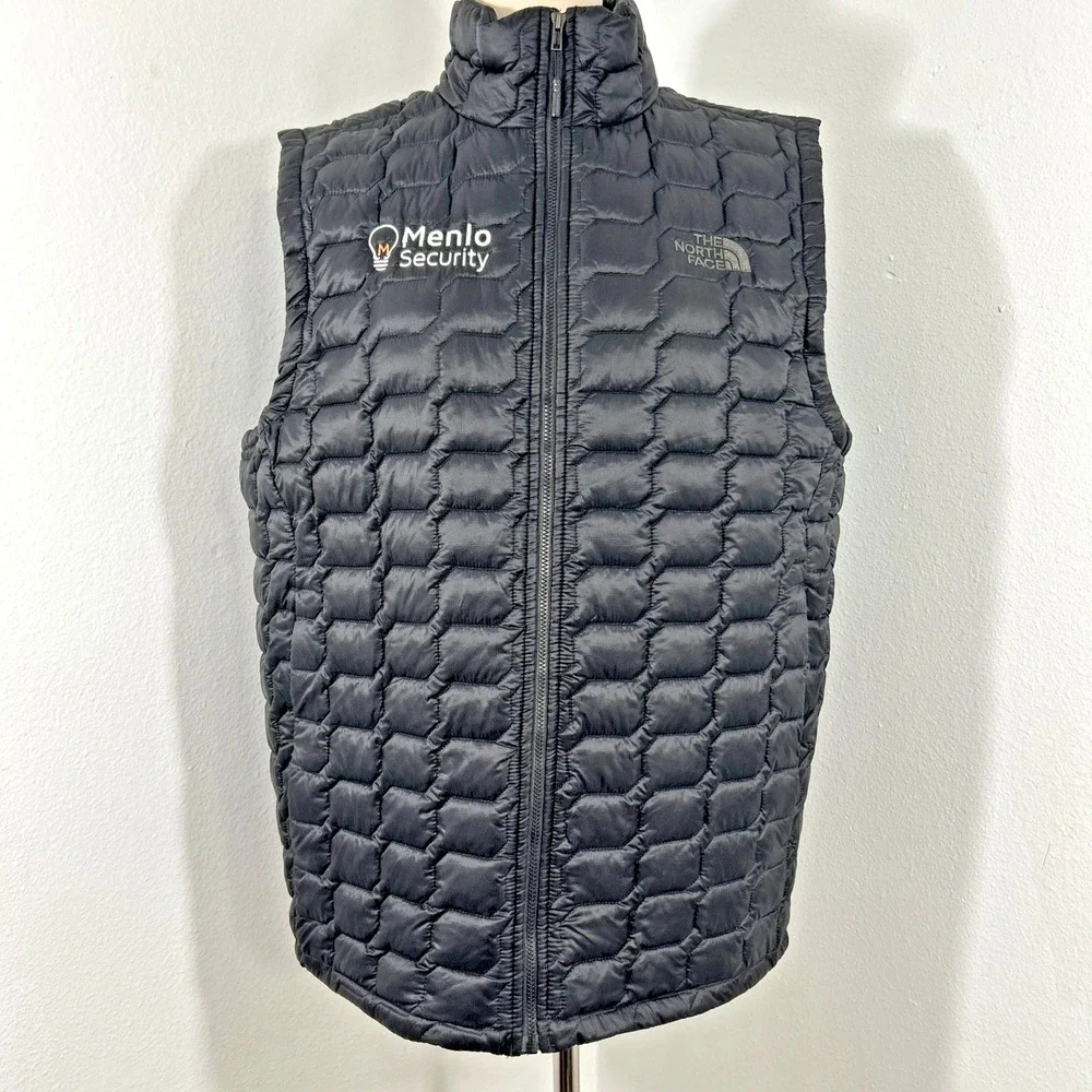 The North Face Thermoball Vest Mens M Black Quilted Puffer Light Outdoor Retro
